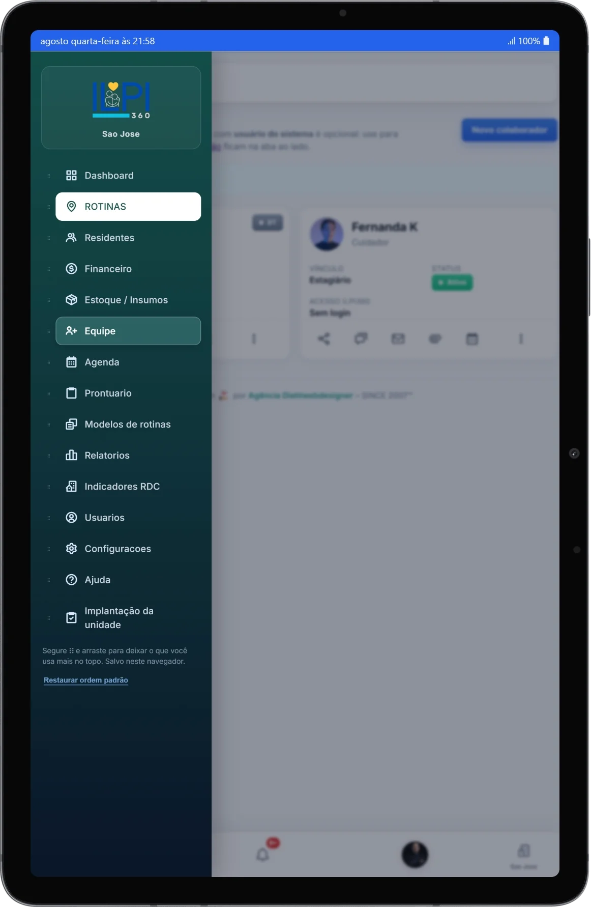 Visão de recursos e módulos do ILPI360